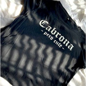 Black “Cabrona pero cute” t-shirt. Woman’s size L